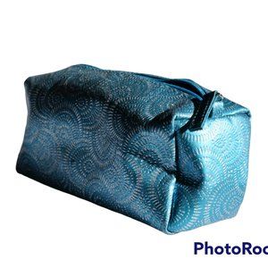 MakeUp Blue with Glitter in Pattern Zipper Box Cosmetic Bag Box